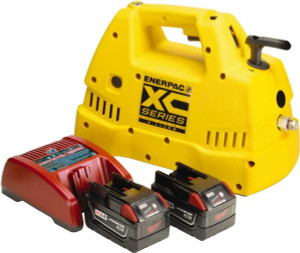 Enerpac 10,000 psi Electric Hydraulic Pump & Jack 2 L Oil Capacity, 3-Way, 2 Position Valve, Used with Single Acting, Advance, Hold & Retract XC1202MB - 92367721