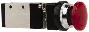 ARO Fluid Management 1/4" Inlet 3-Way 2-Position Palm Button Actuated/Spring Return Manual Mechanical Air Valve 0.7 CV Rating M252HS-10 - 08046203