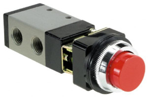 ARO Fluid Management 1/4" Inlet 4-Way 2-Position Push-Button Actuated/Spring Return Manual Mechanical Air Valve 0.7 CV Rating M212HS-11 - 08046294