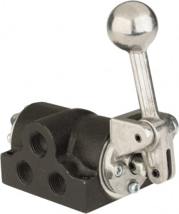ARO Fluid Management 1/2" Inlet NPT 1/2" Outlet 4-Way 2-Position Lever Actuator/Spring Return Manual Mechanical Air Valve 2.57 CV Rating, 20 to 150 psi K214LS - 98155716