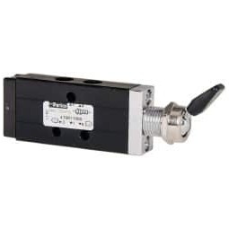 Parker Hannifin 1/8" Inlet NPT 1/8" Outlet 4-Way, 2-Position Toggle Mechanically Operated Air Valve 0.2 CV Rating, 0 to 150 psi, 175°F Max 410811000 - 01228915