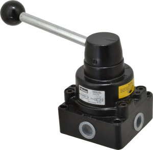 Parker Hannifin 3/8" Inlet 4-Way 3-Position Rotary Lever Actuator/Detent Return Manual Air Valve 1.4 CV Rating, 150 Max psi, 166°F Max HVN4400-10 - 65322059