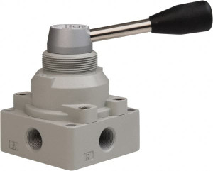 PRO-SOURCE 4-Port 3/8" Inlet NPT 3/8" Outlet 4-Way, 3-Position Rotary Lever Actuator/Manual Return Air Valve 0.976 CV Rating, 127.98 Max psi 5140300010PRO - 78257656