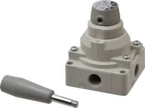 SMC Pneumatics 3/8" Inlet NPT 3-Position Rotary Lever Actuator/Manual Return Air Valve 1.1 CV Rating, 150 Max psi, 140°F Max VH301-N03 - 80084486