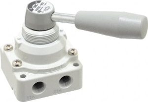 SMC Pneumatics 1/4" Inlet NPT 2-Position Rotary Lever Actuator/Manual Return Air Valve 0.4 CV Rating, 150 Max psi, 140°F Max VH202-N02 - 80084528