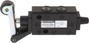 Norgren 0.34 CV Rate, 1/8" NPT Inlet 5/2 Super Mechanical Valve 1/8" NPT Inlet, Packed Spool Valve, Roller Lever Actuator X3045122 - 87823779