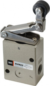SMC Pneumatics 1.00 CV Rate, 1/4" NPT Inlet Mechanical Valve 2 Way, 2 Ports, Roller Lever One Way VM220-N02-02A - 80085228