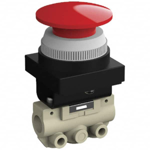 SMC Pneumatics 0.14 CV Rate, 1/8" NPT Inlet Mechanical Valve 2 Way, 2 Ports, Push Button Mushroom VM120-N01-30RA - 80084726