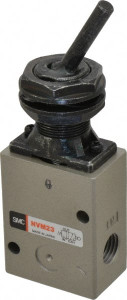 SMC Pneumatics 1.00 CV Rate, 1/4" NPT Inlet Mechanical Valve 3 Way, 2 Ports, Toggle Lever VM230-N02-08A - 80085681