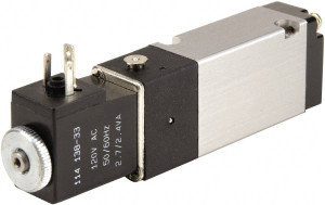 ARO Fluid Management 1/8" Inlet x 1/8" Outlet, Solenoid Actuator, Spring Return, 2 Position, Body Ported Solenoid Air Valve 24 VDC Input, 0.7 CV, 4 Way, 115 psi, 122° Max Temp M819SS-024-D - 31810203