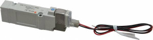 SMC Pneumatics 0.7 CV Flow Rate, Single Solenoid Pilot Operated Valve 5 Port, 2 Position, Spring Return, 1/4" Push to Connect Inlet, 24 V SY5140-5LZ - 80163009