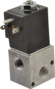 ARO Fluid Management 1/4", CAT Series 3-Way 2-Position Stacking Solenoid Valve 120 VAC, 0.2 CV Rate, 3-1/2" High CAT77S-120-A - 05681994