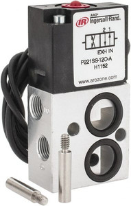 ARO Fluid Management 1/8", 4-Way Body Ported Stacking Solenoid Valve without Speed Control 120 VAC, 0.2 CV Rate, 2.4" High P221SS-120-A - 05681531
