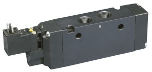 Parker Hannifin 3/4", 4-Way Body Ported Stacking Solenoid Valve 24 VDC, 7 CV Rate, Air Return, 2.95" High x 9.13" Long B814BB549A - 09667023