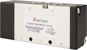 PRO-SOURCE Specialty Air Valves, Valve Type: 5-Way, 2 Position, Actuator Type: Pneumatic, Cubic Feet per Minute: 52.98, CV Rating: 1.900, Maximum Working Pressure (psi): 113.00, Thread Size: 3/8 7450202020PRO - 31879935