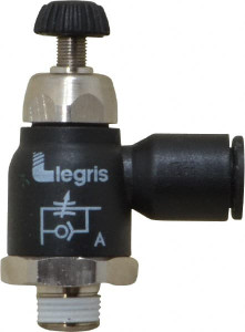 Legris 8mm Tube OD x 1/8 Male BSPT Compact Meter Out Flow Control Valve 14.5 to 145 PSI, Nylon 7065 08 10 - 03205994
