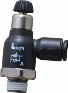 Legris 6mm Tube OD x 1/8 Male BSPT Compact Meter Out Flow Control Valve 14.5 to 145 PSI, Nylon 7065 06 10 - 03205986