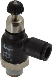 Legris 1/4" Tube OD x 1/8 Male NPT Compact Meter Out Flow Control Valve 14.5 to 145 psi, Nylon 7065 56 11 - 80185085