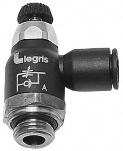 Legris 12mm Tube OD x 1/8 Male BSPT Compact Meter Out Flow Control Valve 14.5 to 145 PSI, Nylon 7065 12 13 - 89846836