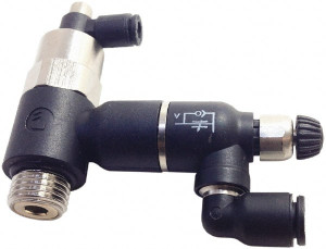 Legris Speed & Flow Control Valves, Valve Type: Piloted Non-Return w/Flow Regulator & Exhaust, Male Thread Size: 1/4, Tube Outside Diameter (mm): 8, Minimum PSI: 0.0, Maximum Working Pressure (psi): 145.00, Push-to-Connect 7894 08 13 - 65401218