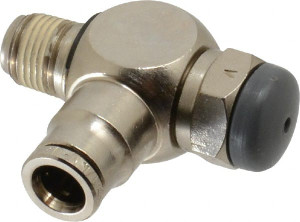 Norgren 1/8" Tube Inlet x 1/4" NPT Outlet Tamper Resistant Flow Control Valve 5 to 150 psi, Needle Valve & Brass Material 12VB00418 - 01976380