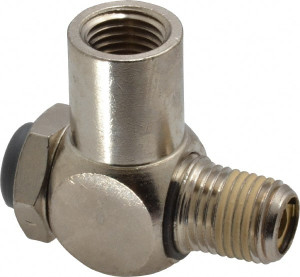Norgren 1/4" Female NPT x 1/4" Male NPT Tamper Resistant Flow Control Valve 5 to 150 psi, Needle Valve & Brass Material 12VB02828 - 01976430