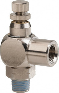 PRO-SOURCE 1/8" Male NPT x 1/8" Female NPT Right Angle Flow Control Valve 0 to 113.76 psi & Nickel Plated Brass Material 4827100113PRO - 78255072