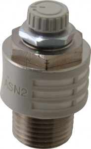 SMC Pneumatics 1/2" Male NPT Metering Valve With Silencer 24.5mm squared Orifice & 24 dB Noise Reduction Rate ASN2-N04 - 80084288