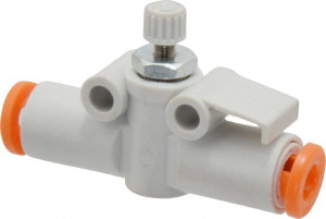 SMC Pneumatics 5/32" Tube OD x M5 Body Flow & Speed Control Valve Speed Control Inline Type with One Touch Fitting AS1002F-03 - 80083660