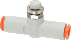SMC Pneumatics 5/16" Tube OD x 1/4 Body Flow & Speed Control Valve Speed Control Inline Type with One Touch Fitting AS2052F-09 - 80083785
