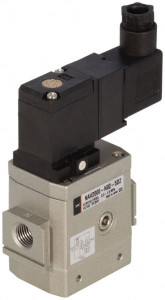 SMC Pneumatics 1/4" Female NPT x 1/8" Gage Port Soft Start-Up Valve 110V, AC Input, DIN Electrical Entry & 30 to 150 psi NAV2000-N02-3DZ - 80164007
