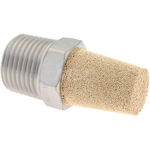 PRO-SOURCE 3/8 Male NPT, 11/16" Hex, 1-1/2" OAL, Exhaust Muffler 300 Max psi, 81 Decibel Rating, Sintered Bronze 4410003850PRO - 42008862
