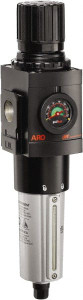 ARO Fluid Management 3/4 NPT Heavy-Duty 1 Pc Filter/Regulator FRL Unit with Sight Glass & Pressure Gauge 236 SCFM, 250 Max psi, Metal Bowl, Automatic Drain P39454-614 - 53531398