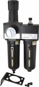 PRO-SOURCE 3/4 NPT Heavy-Duty 2 Pc Filter/Regulator-Lubricator FRL Unit with Sight Glass & Pressure Gauge 270 SCFM, 250 Max psi, Metal Bowl, Manual Drain 18500075PRO - 62383948