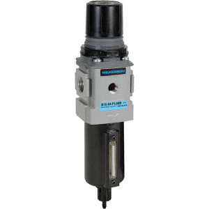 Wilkerson 1/4 NPT Compact 1 Pc Filter/Regulator FRL Unit with Sight Glass 148 SCFM, 250 Max psi, Aluminum Bowl, Manual Drain Drain B18-02-FL00B - 11760238