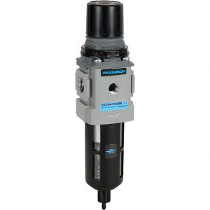 Wilkerson 1/4 NPT Compact 1 Pc Filter/Regulator FRL Unit 148 SCFM, 150 Max psi, Polycarbonate Bowl, Manual Drain Drain B18-02-FK00B - 11760253