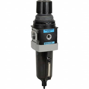 Wilkerson 3/8 NPT Standard 1 Pc Filter/Regulator FRL Unit with Sight Glass 200 SCFM, 250 Max psi, Aluminum Bowl, Manual Drain Drain B28-03-FL00B - 11760105