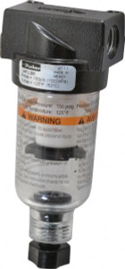 Parker Hannifin 1/4" Port, 4.26" High x 1.69" Wide Miniature Filter with Polycarbonate Bowl, Manual Drain 22 SCFM, 150 Max psi, 125°F Max Temp, 1 oz Bowl Capacity 14F11BB - 81751968 Parker Hannifin 1/4" Port, 4.26" High x 1.69" Wide Miniature Filter with Polycarbonate Bowl, Manual Drain 22 SCFM, 150 Max psi, 125°F Max Temp, 1 oz Bowl Capacity 14F11BB - 81751968