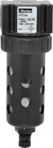 Parker Hannifin 1/4" Port, 5.91" High x 2" Wide Compact Filter with Polycarbonate Bowl, Manual Drain 24 SCFM, 150 Max psi, 125°F Max Temp, Modular Connection, Bowl Guard, 2 oz Bowl Capacity 05F12AA - 81751984