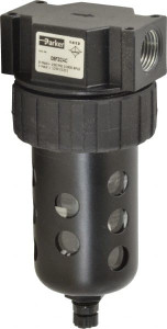 Parker Hannifin 1/2" Port, 6.22" High x 2.81" Wide Intermediate Filter with Polycarbonate Bowl, Manual Drain 85 SCFM, 150 Max psi, 125°F Max Temp, Modular Connection, Bowl Guard, 4.4 oz Bowl Capacity 06F32AC - 81752024