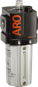 ARO Fluid Management 1/2" NPT, 250 Max psi Standard Modular Lubricator Metal Bowl with Sight Glass, Aluminum Body, 156 CFM, 175°F Max Temp, 2.76" Long x 2.87" Wide x 7.165" High L36341-110 - 61690046