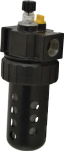 Parker Hannifin 3/4" NPT, 150 Max psi Standard Micro Mist Lubricator Polycarbonate Bowl with Sight Glass, Zinc Body, 90 CFM, 125°F Max Temp, 3.24" Wide x 9.27" High 17L42BE - 56602386