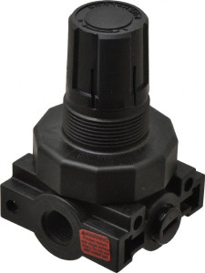 Parker Hannifin 1/4 NPT 0 - 60 psi Miniature Plastic Regulator 150 Max Supply psi, 40 to 125°F, 2.06" Wide x 3.43" High R45-02B - 73535742