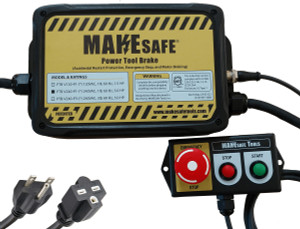 MAKESafe Power Tool Brake Emergency Stop System, with Pre-Wired Interlock Pigtail, 3 HP, 240V 1-Phase, without Power Connectors - PTBV240P1-MCFC-INT