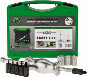 KUKKO Slide Hammer Set 9" OAL, 1 Jaw, 10 Pc KS-22-01 - 61681805