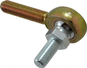 Made in USA 5/16" ID, 7/8" Max OD, 2,796 Lb Max Static Cap, Male Spherical Rod End with Stud 5/16-24 RH, Steel with Bronze Raceway M5SBY - 35398072