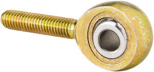 Made in USA 7/16" ID, 1-1/8" Max OD, 4,534 Lb Max Static Cap, Plain Male Spherical Rod End 7/16-20 RH, Alloy Steel with Steel Raceway ALJM7T - 35398866