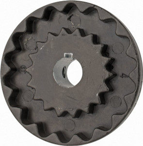 Lovejoy 1/2" Max Bore Diam, 1/8" x 1/16" Keyway Width x Depth, Flexible Coupling Hub 2.046" OD, 2.38" OAL, Cast Iron 68514436051 - 35408772