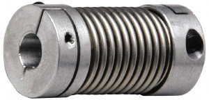 Lovejoy 1/2" Max Bore Diam, Flexible Bellows Clamp Coupling 1.28" OD, 1.614" OAL, Aluminum Hub with Stainless Steel Bellows 68514476956 - 87794210