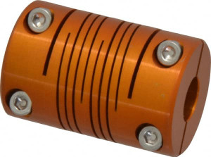 Lovejoy 3/8" Max Bore Diam, Flexible Clamp Hub Coupling 1" OD, 1-1/2" OAL, Anodized Aluminum 68514476842 - 87792586